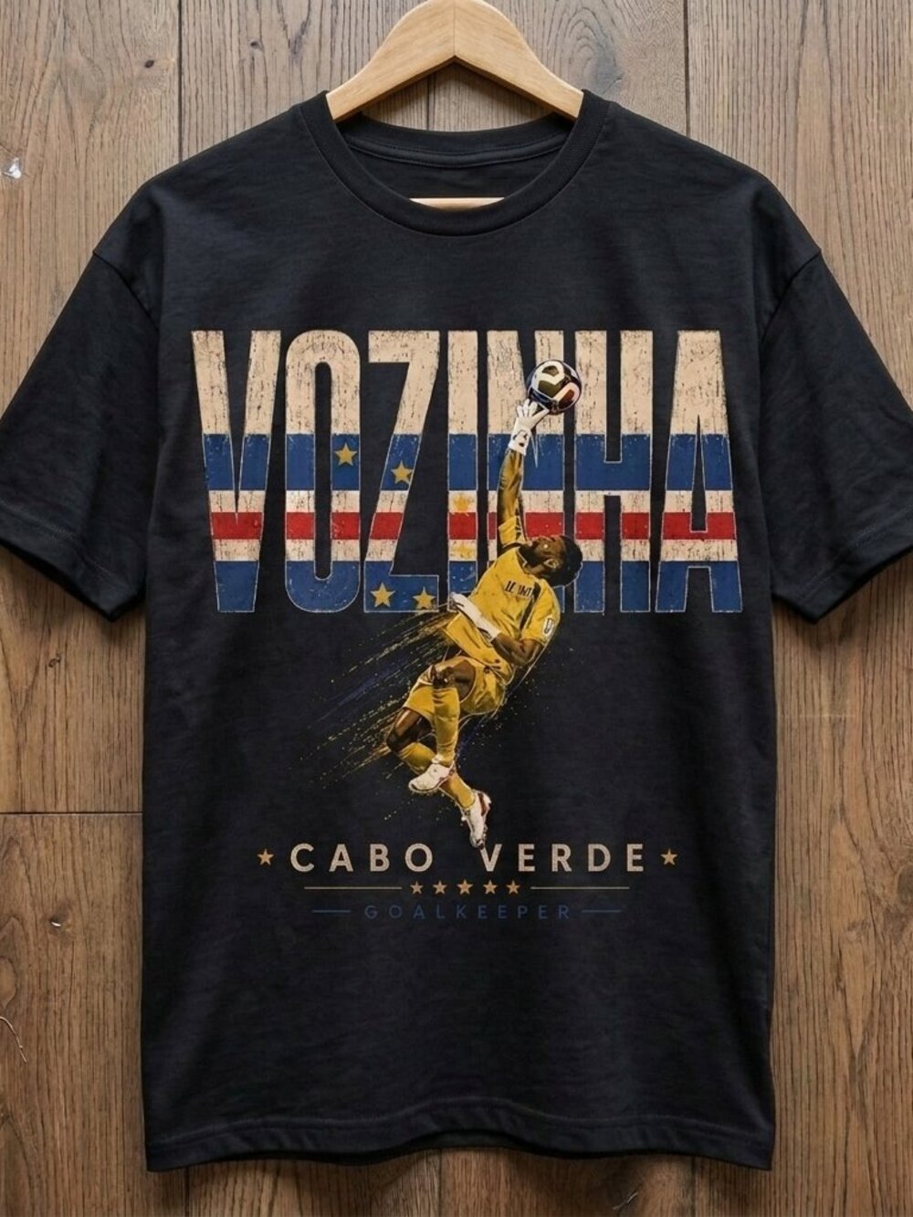 Vozinha Cabo Verde Flag Save Action Vintage Black t-shirt